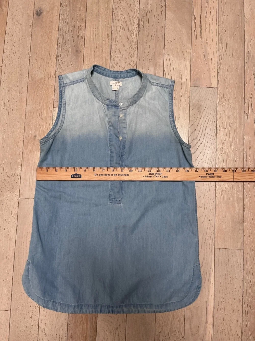 J. Crew Blue Denim Chambray Cotton Sleeveless Blouse Tunic  Women’s Size 0